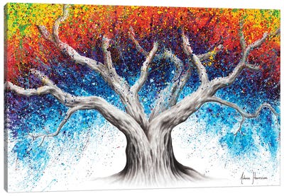 Rainbow Tree Canvas Art Print - Hyper-Realistic & Detailed Drawings