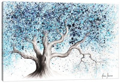 Blue Sea Tree Canvas Art Print - Hyper-Realistic & Detailed Drawings
