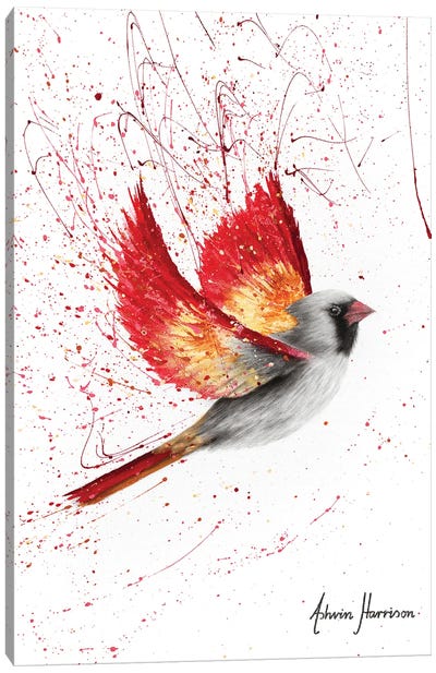 Caring Cardinal Canvas Art Print - Cardinal Art