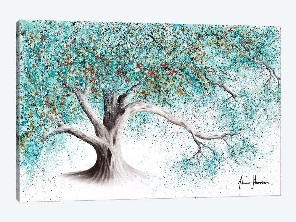 Turquoise Blush Tree by Ashvin Harrison 1-piece Canvas Art Print