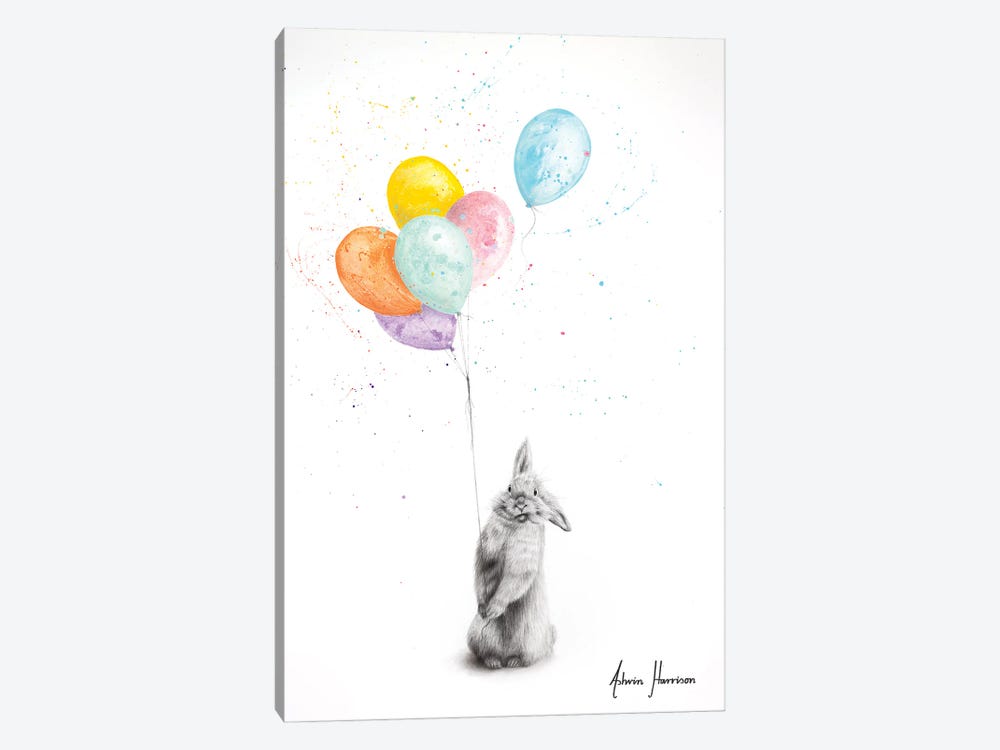 Buster and His Balloons by Ashvin Harrison 1-piece Canvas Artwork