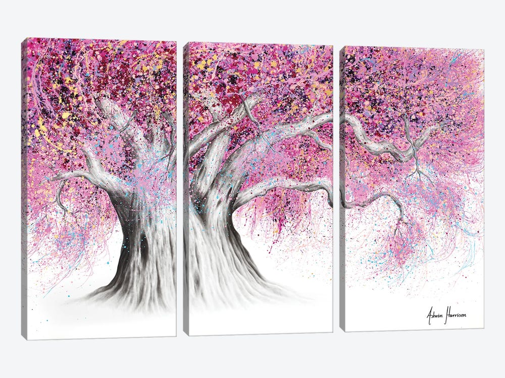 Pink Party Tree by Ashvin Harrison 3-piece Canvas Artwork