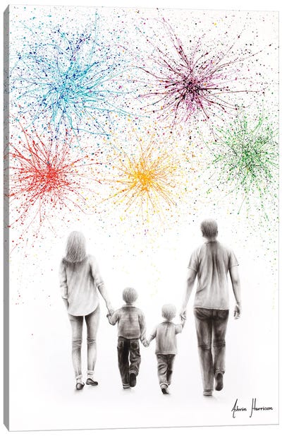 A Family Cheer Canvas Art Print - Family Art