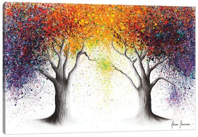 Paralleled Prism Trees Canvas Art Print - Mixed Media Art