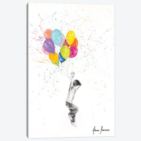 Happy Balloon Boy Canvas Print #VIN672} by Ashvin Harrison Canvas Wall Art