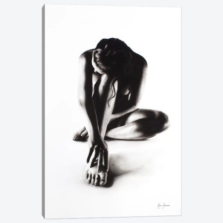 Nude Woman Charcoal Study 41 Canvas Print #VIN68} by Ashvin Harrison Art Print
