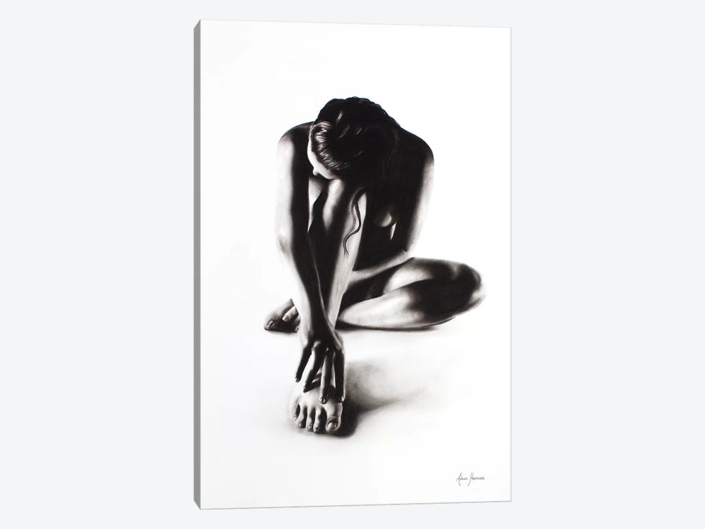 Nude Woman Charcoal Study 41 by Ashvin Harrison 1-piece Canvas Art Print