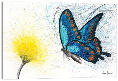 Bloomful Butterfly Canvas Art Print - Hyper-Realistic & Detailed Drawings
