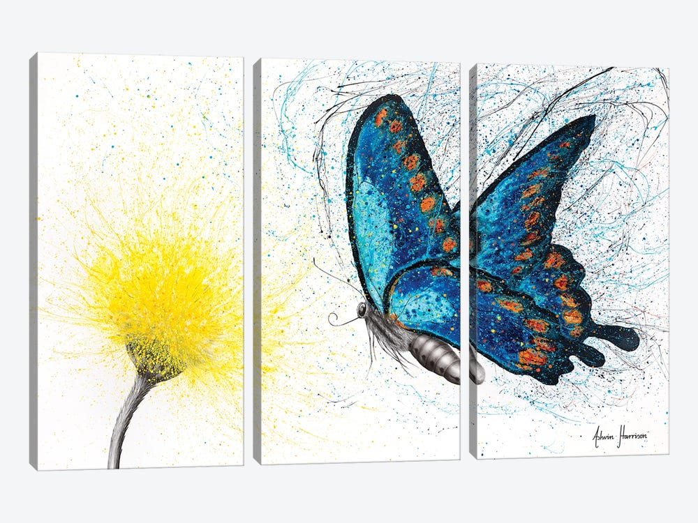 Bloomful Butterfly by Ashvin Harrison 3-piece Canvas Wall Art