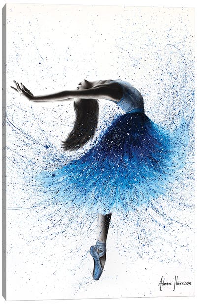 Crystal Fountain Dance Canvas Art Print - Hyper-Realistic & Detailed Drawings