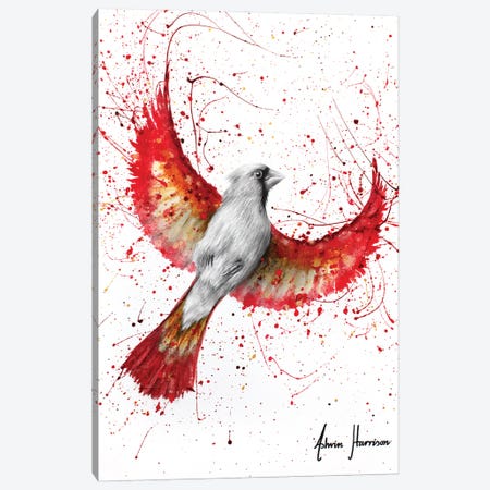 Golden Feather Cardinal Canvas Print #VIN708} by Ashvin Harrison Canvas Art