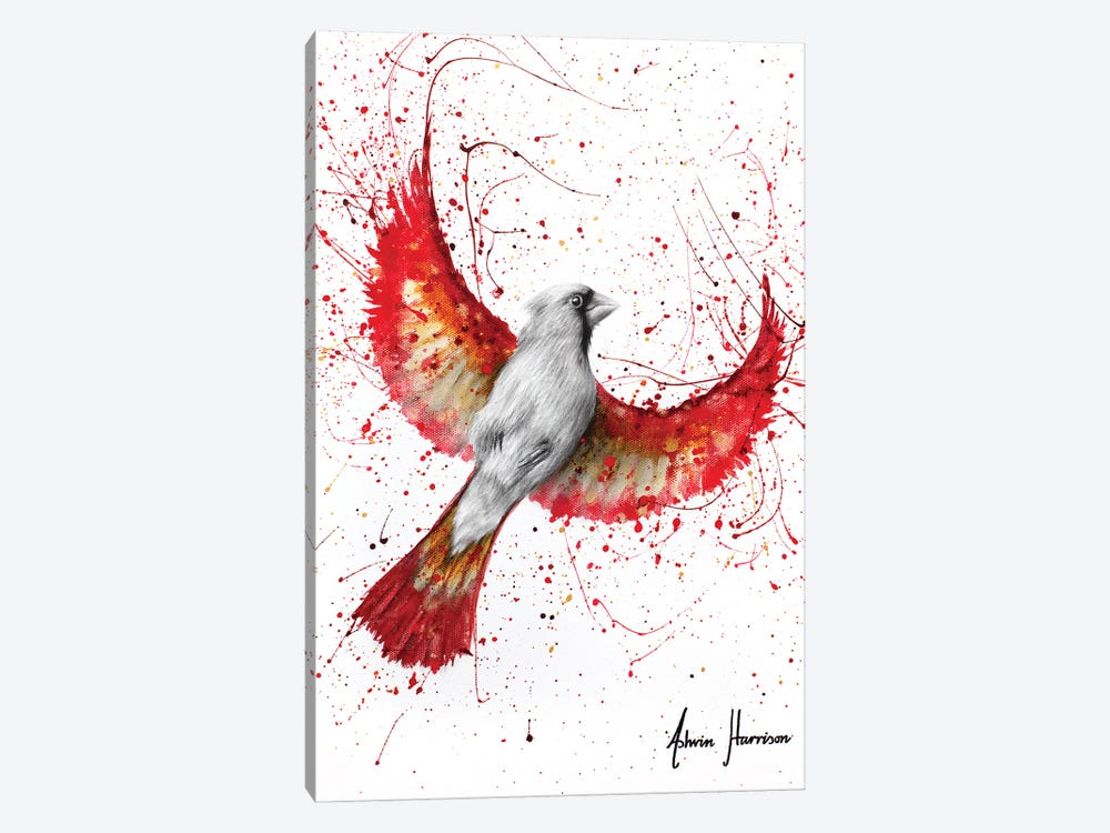 Golden Feather Cardinal by Ashvin Harrison 1-piece Canvas Print