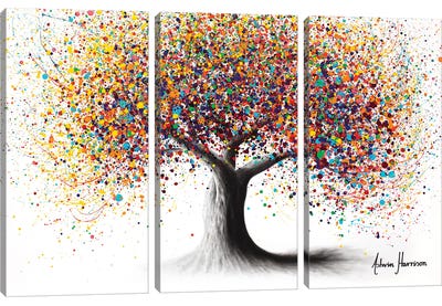 Rainbow Soul Tree Canvas Art Print - 3-Piece Tree Art