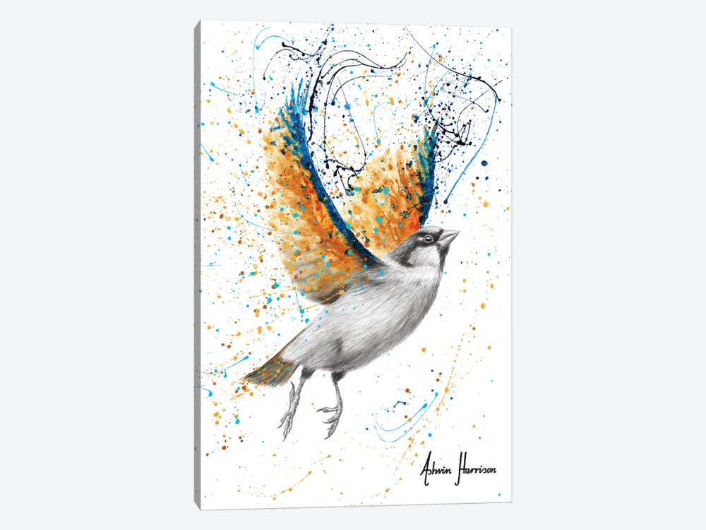 Golden Prosperity Bird by Ashvin Harrison 1-piece Canvas Art