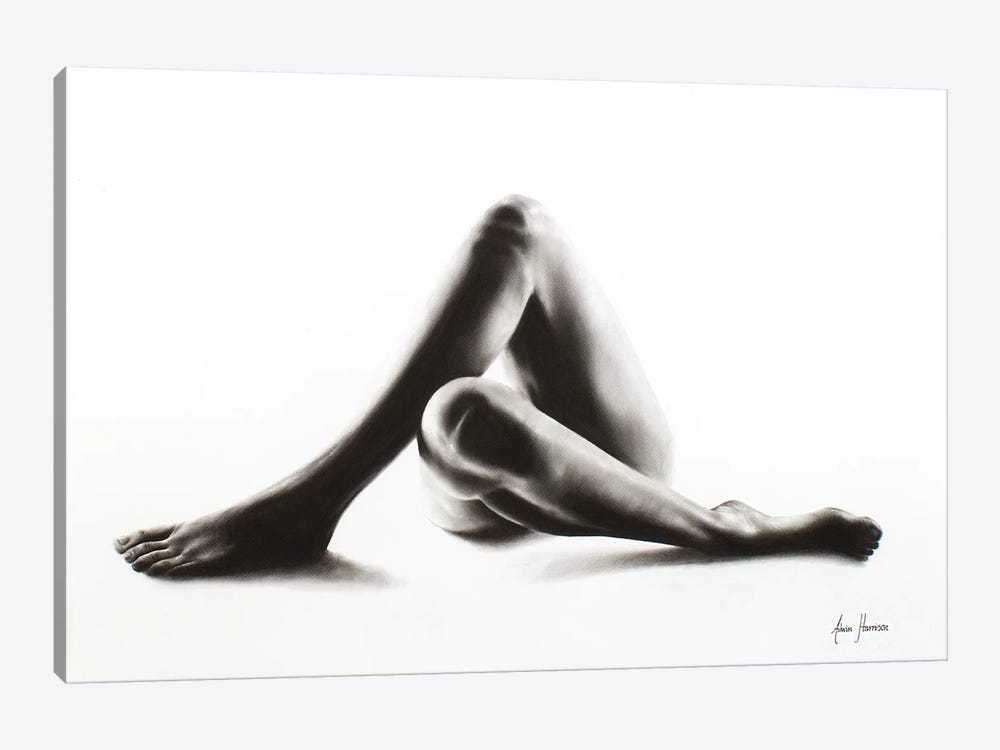Nude Woman Charcoal Study 50 by Ashvin Harrison 1-piece Canvas Art