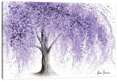 Purple Wishing Willow Canvas Art Print - Hyper-Realistic & Detailed Drawings