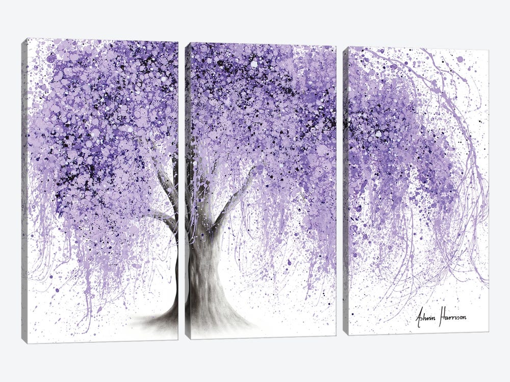 Purple Wishing Willow by Ashvin Harrison 3-piece Canvas Print