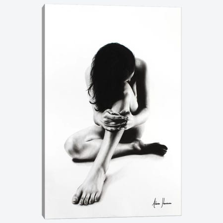 Nude Woman Charcoal Study 51 Canvas Print #VIN73} by Ashvin Harrison Canvas Wall Art