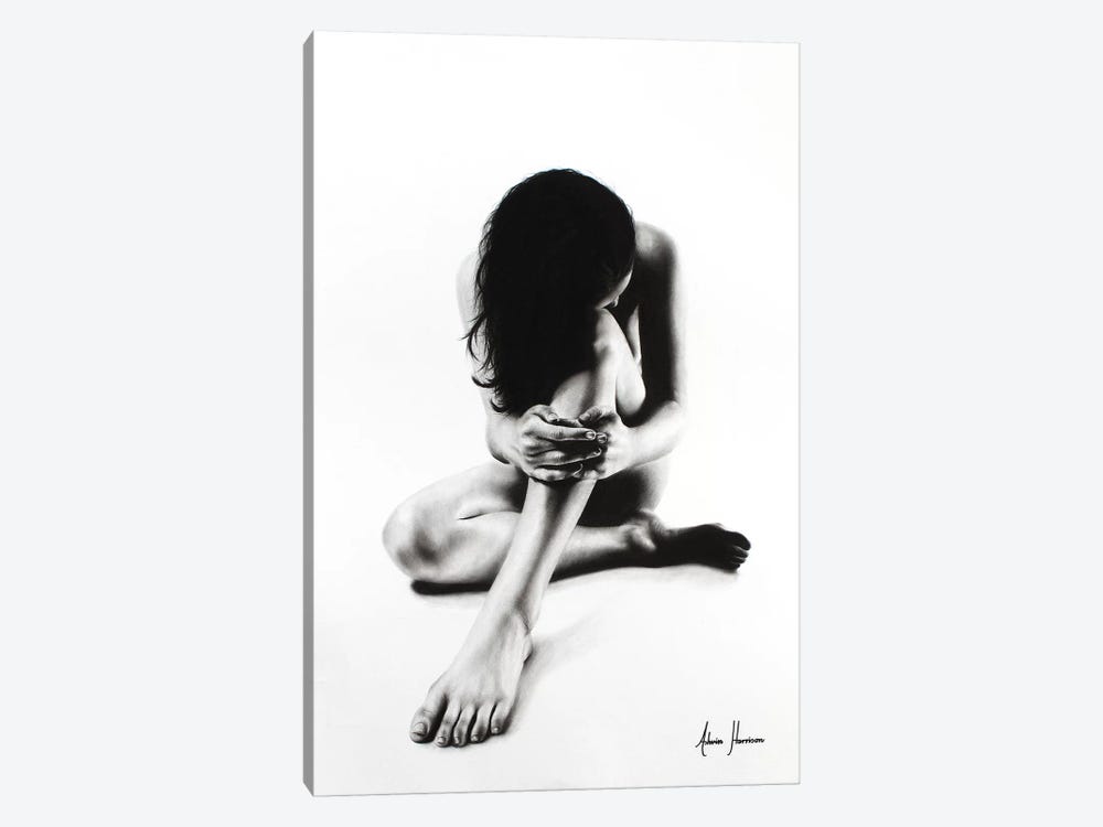Nude Woman Charcoal Study 51 by Ashvin Harrison 1-piece Canvas Art Print