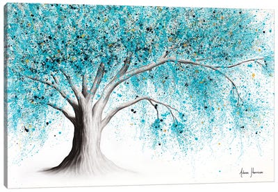 Winter Gemstone Tree Canvas Art Print - Hyper-Realistic & Detailed Drawings
