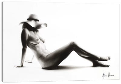 Nude Woman Charcoal Study 52 Canvas Art Print - Hyper-Realistic & Detailed Drawings