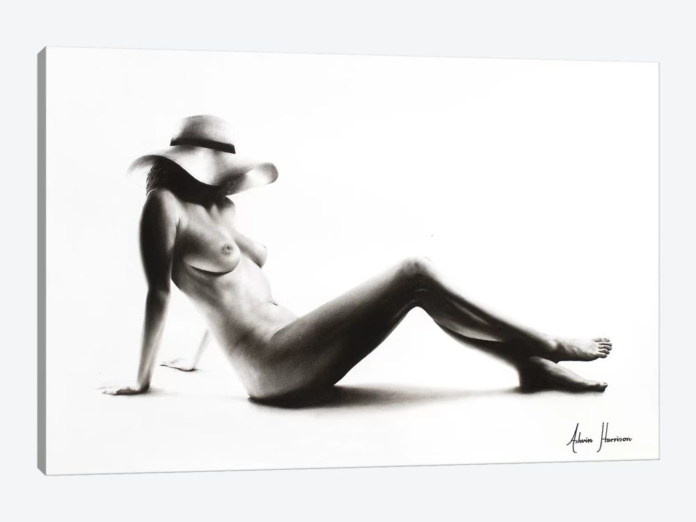 Nude Woman Charcoal Study 52 by Ashvin Harrison 1-piece Canvas Art
