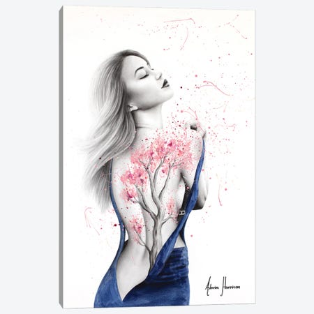 Her Cherry Blossom Canvas Print #VIN750} by Ashvin Harrison Canvas Art Print