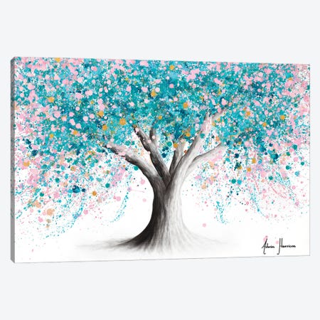 Turquoise Blossom Tree Canvas Print #VIN757} by Ashvin Harrison Canvas Art