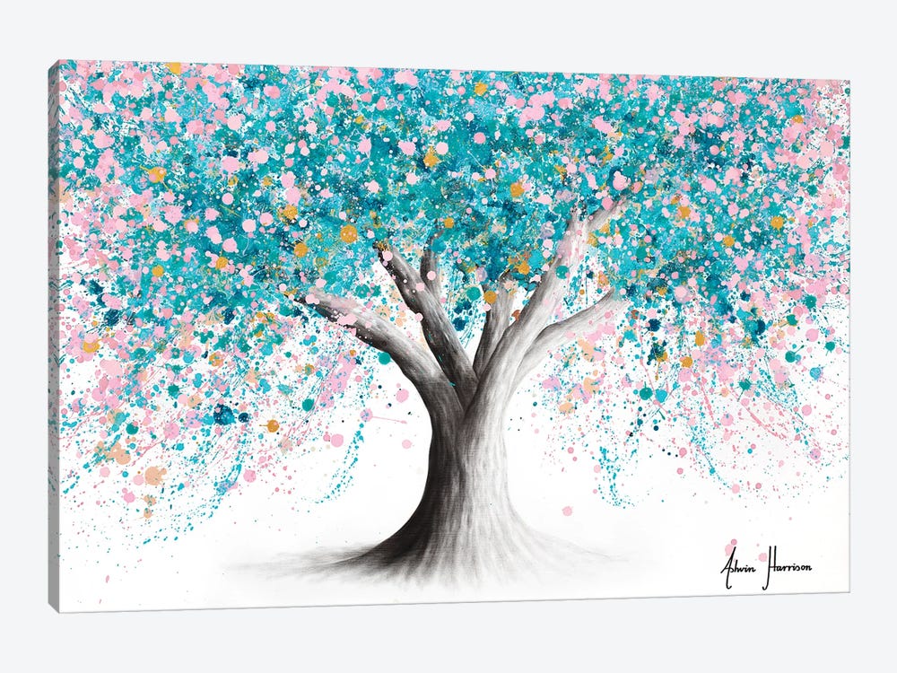 Turquoise Blossom Tree by Ashvin Harrison 1-piece Canvas Print
