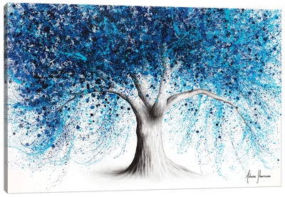 Indigo Inception Tree Canvas Art Print - Hyper-Realistic & Detailed Drawings
