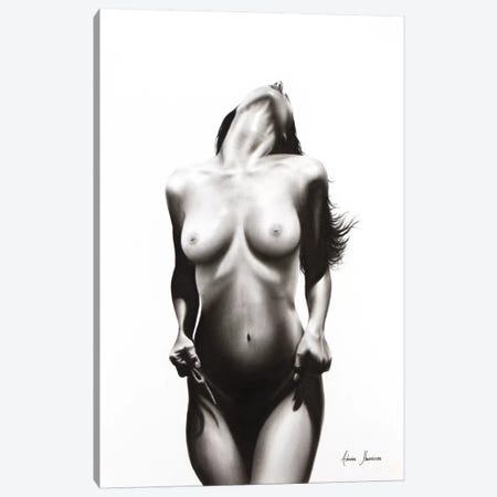 Nude Woman Charcoal Study 53 Canvas Print #VIN75} by Ashvin Harrison Art Print