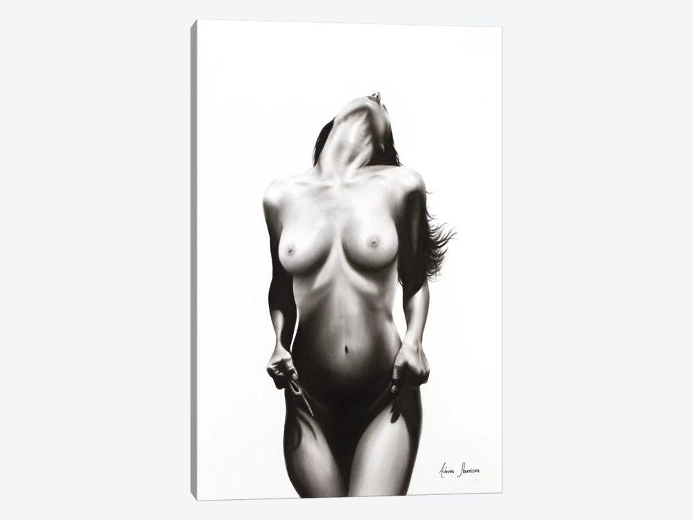 Nude Woman Charcoal Study 53 by Ashvin Harrison 1-piece Canvas Art Print
