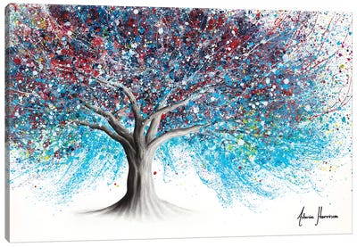 Night Lights Tree Canvas Art Print - Hyper-Realistic & Detailed Drawings