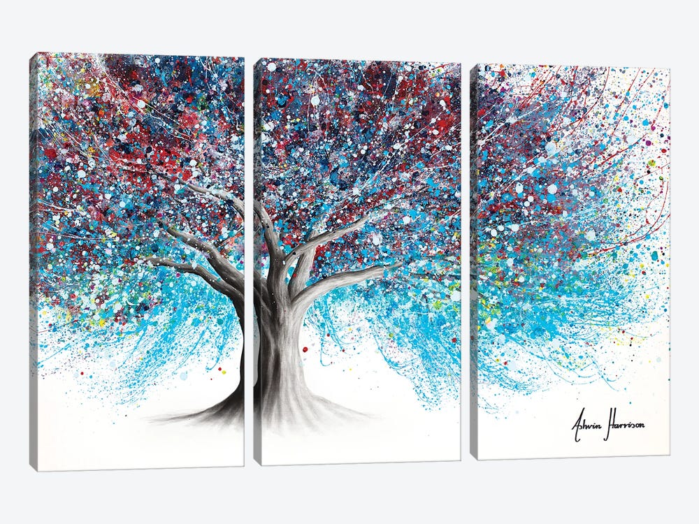 Night Lights Tree 3-piece Canvas Wall Art
