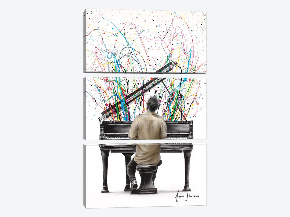 The Piano Solo by Ashvin Harrison 3-piece Canvas Artwork