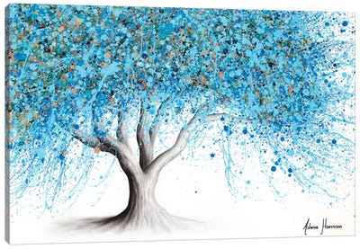 Tranquility Tree Canvas Art Print - Teal Art