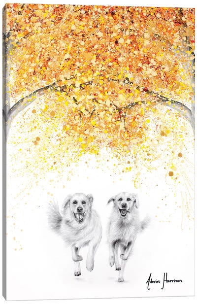 The Golden Run Canvas Art Print - Autumn & Thanksgiving