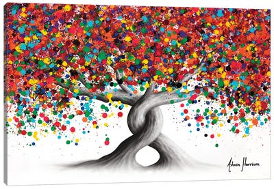 Candy Twist Trees Canvas Art Print - Hyper-Realistic & Detailed Drawings