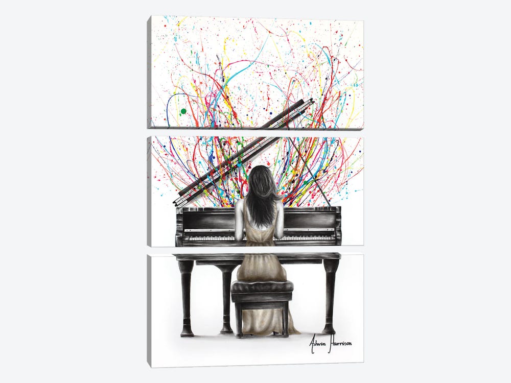Grand Piano Solo by Ashvin Harrison 3-piece Canvas Artwork