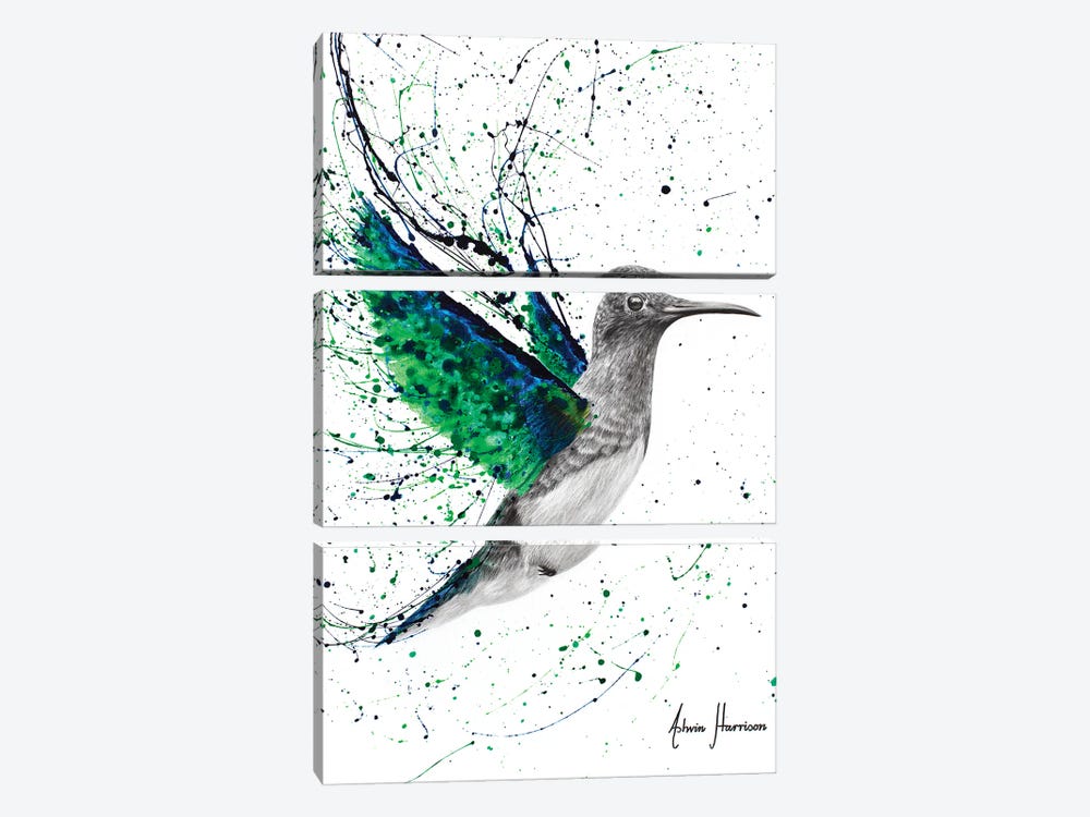 Emerald Sky Bird by Ashvin Harrison 3-piece Canvas Wall Art