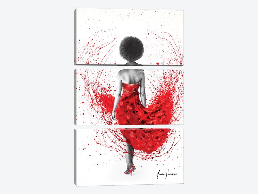Scarlet Power by Ashvin Harrison 3-piece Canvas Print