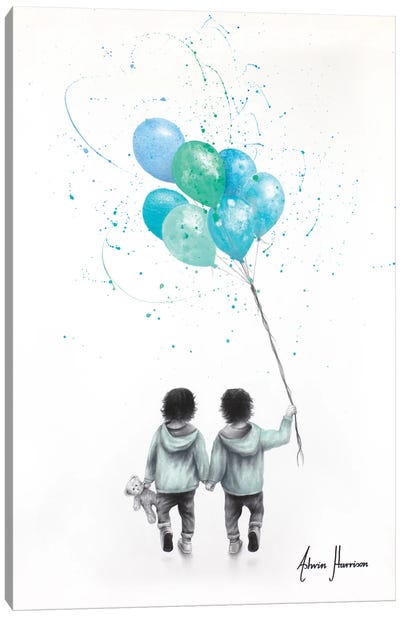 The Twins Canvas Art Print - Fatherly Love