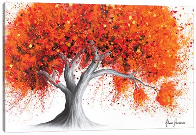 Orange Crush Tree Canvas Art Print - Hyper-Realistic & Detailed Drawings