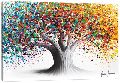 Bright Collective Tree Canvas Art Print - Hyper-Realistic & Detailed Drawings
