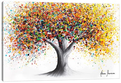 Sunshine Spirit Tree Canvas Art Print - Hyper-Realistic & Detailed Drawings