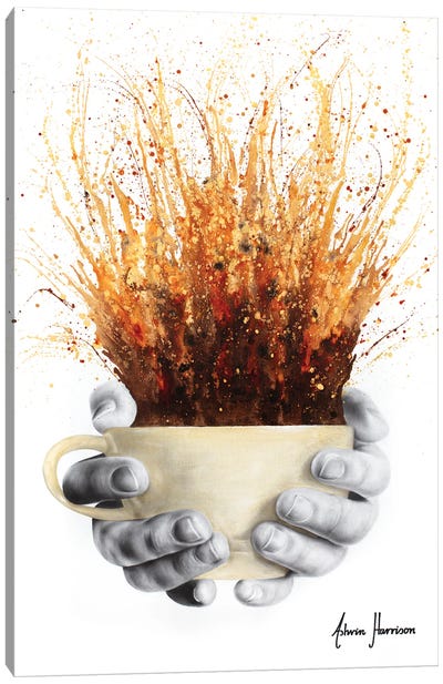 Coffee Coffee Coffee! Canvas Art Print - Hyper-Realistic & Detailed Drawings