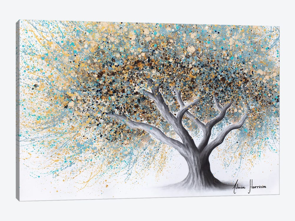 Spotted Teal Tree by Ashvin Harrison 1-piece Canvas Wall Art