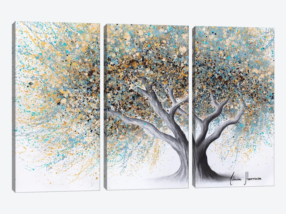 Spotted Teal Tree by Ashvin Harrison 3-piece Canvas Art