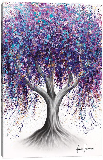 Vineyard View Tree Canvas Art Print - Hyper-Realistic & Detailed Drawings