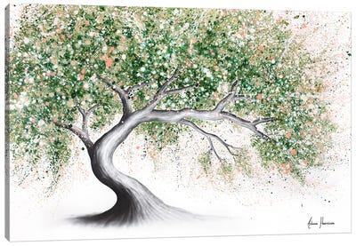 Field Blossom Tree Canvas Art Print - Hyper-Realistic & Detailed Drawings